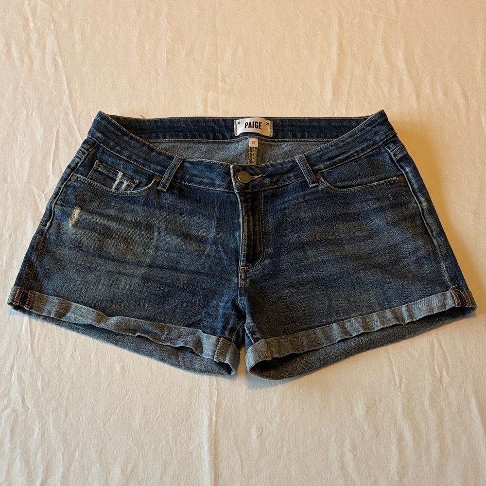 PAIGE Jimmy Jimmy Women's Dark Blue Jean Shorts